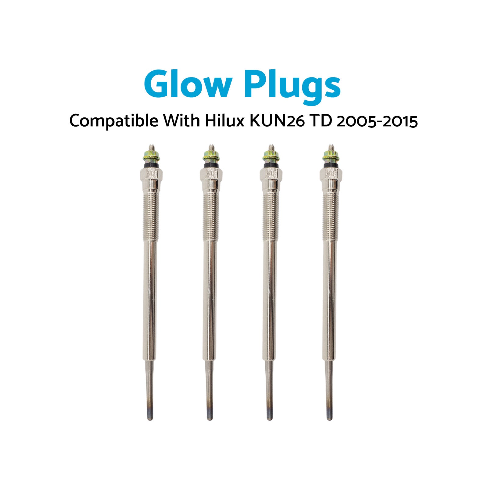 4Pcs Bosch Glow Plugs Suitable for Hilux KUN26 TD 1KD-FTV 3.0L 4cyl 2005-2015